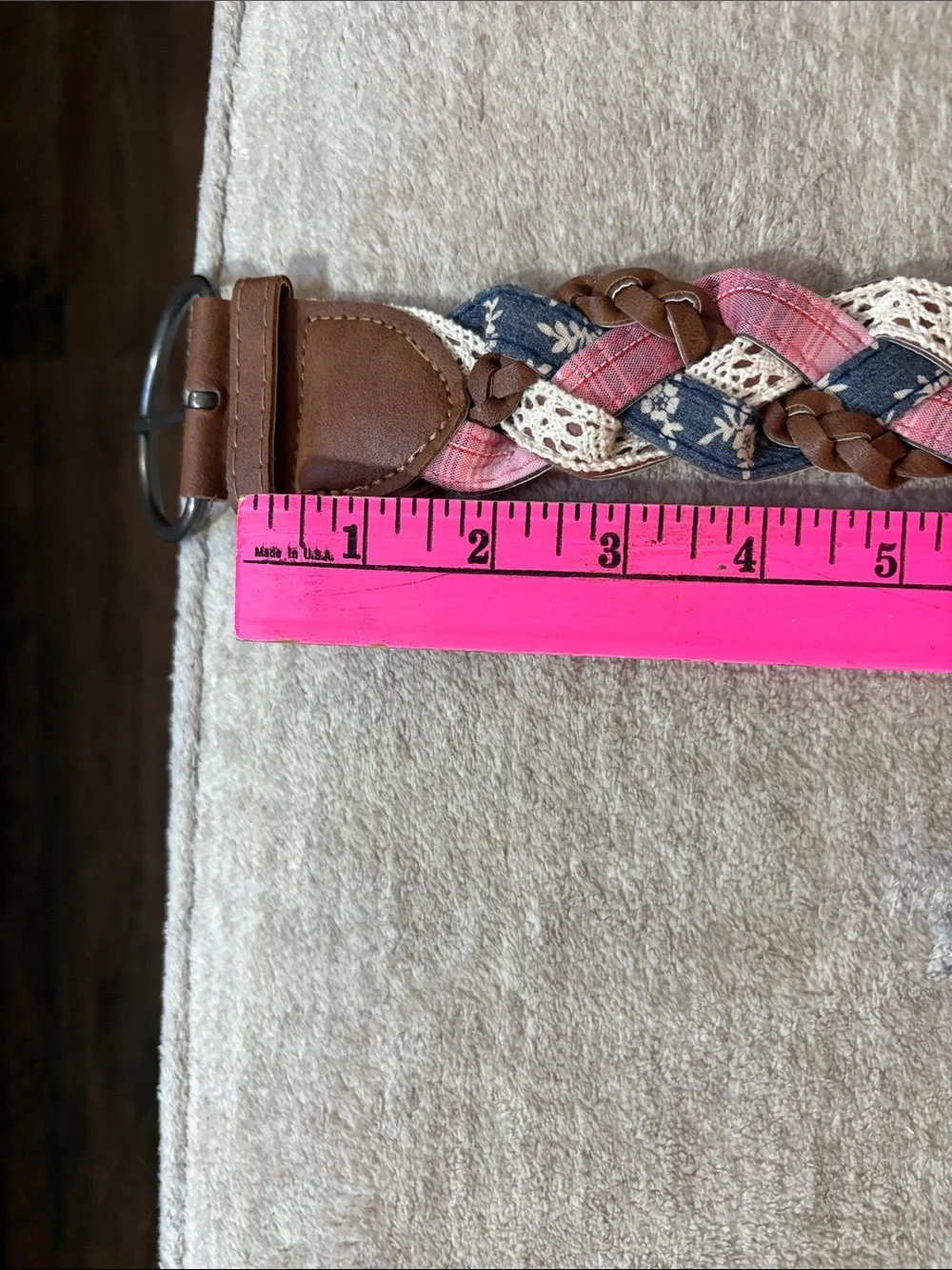 Vintage Leather/ Lace/ Quilted Cotton Braided Bohemian traditional crafted Belt